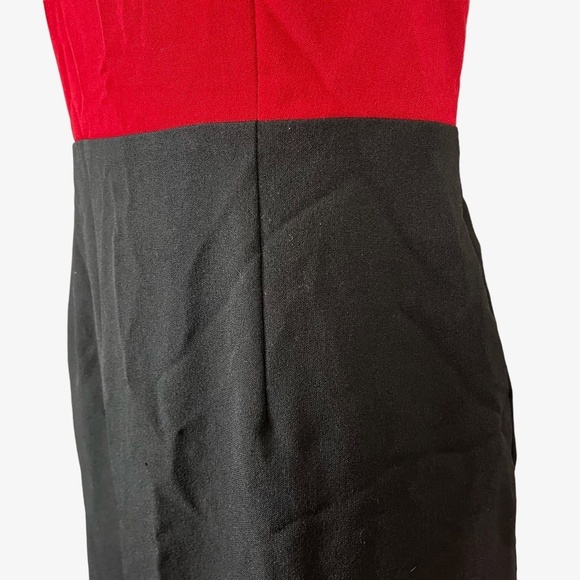 KASPER Red White Black Color Block Sheath Sleeveless Knee Length Career Dress 4 - Picture 6 of 16